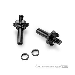 JConcepts RC10B7 | RC10B7D adjustable titanium front axle, 2pc - stealth black