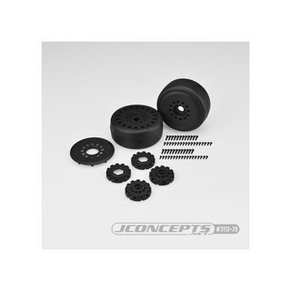 JConcepts Speed Claw - platinum compound, Belted, pre-mounted on black JCO3395 wheels