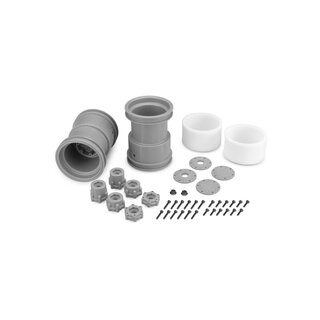 Jconcepts Tribute - 2.6 x 3.6 Monster Truck wheel w/ adaptors (silver) - 2pc. 