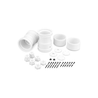 Jconcepts Tribute - 2.6 x 3.6 Monster Truck wheel w/ adaptors (white) - 2pc. 