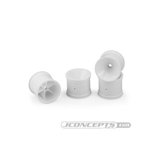 JConcepts Mono, RC10T, T2, T3, GT, front wheel - white, 4pc. (Fits ? RC10T, T2, T3, GT)
