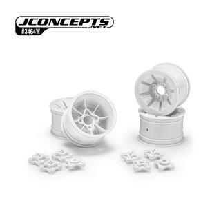 JConcepts Pioneer - RC10 2.2 rear wheel w/ 1/4 & 3/16 axle adaptor, white - 4pc