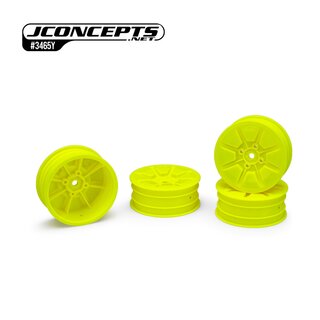 JConcepts Pioneer RC10B7 2.2 2wd buggy front wheel (yellow) - 4pc (Industry standard fit)