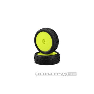 JConcepts Swagger - pink compound - pre-mounted, yellow wheels (2pcs)(Fits - Losi Mini-B front)