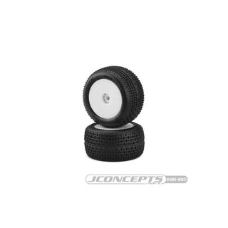 JConcepts Twin Pin - pink compound - pre-mounted, white wheels (2pcs)(Fits - Losi Mini-T 2.0 | Mini-B rear)
