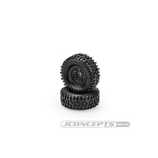 JConcepts Tusk - green compound, 57mm OD pre-mounted on #3446 wheel, black (Fits - Traxxas TRX-4M)