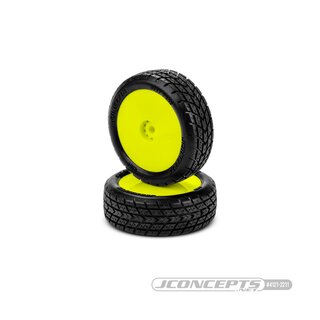 JConcepts Dirt Trac Mini - green compound, pre-mounted, yellow wheels (Fits - Mini-B front)