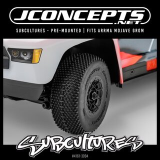 JConcepts Subcultures - yellow compound, pre-mounted on #3471 wheel (Fits - Arrma Mojave Grom)