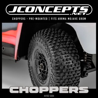 JConcepts Choppers - yellow compound, pre-mounted on #3471 wheel (Fits - Arrma Mojave Grom)
