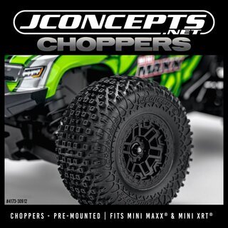 JConcepts Choppers - yellow compound, pre-mounted on #3475B (Fits - Traxxas Mini-Maxx | Mini XRT)