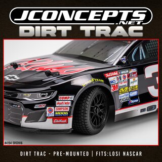 JConcepts Dirt Trac - G3, soft clay, pre-mounted on #3480, 2pc (Fits - Losi NASCAR)
