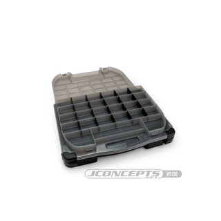JConcepts tool box w/upper storage, black / smoke gray