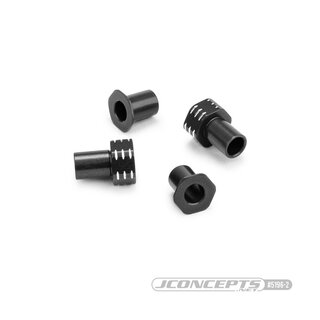 JConcepts RC10B7 aluminum caster hat bushings, 0 and 3mm, 4pc - black