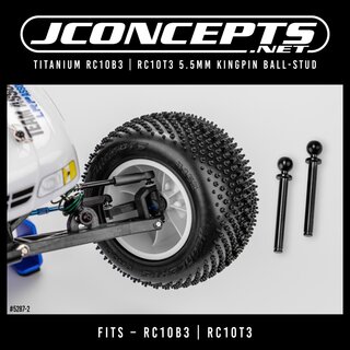 JConcepts Titanium RC10B3 | RC10T3 5.5mm Kingpin ball-stud, black - 2pc