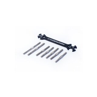 Koswork Steel Heavy Duty Turnbuckle Set (7pcs, w/wrench) Kyosho Mid/Turbo/Optima/Javelin/Ultima