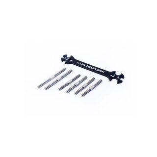 Koswork Kyosho Ultima Steel Heavy Duty Turnbuckle Set (6pcs, w/wrench) Ultima Series