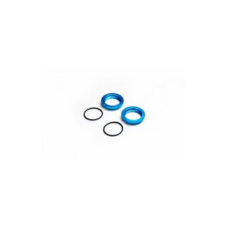 Koswork Threaded Collar w/O-rings Blue for 12mm Shock AE Tamiya (2)