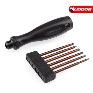 Koswork 1/4 Drive Hex Wrench Set (1.5, 2.0, 2.5mm, 3.0mm Hex & 2.0, 2.5mm Ball Wrench)