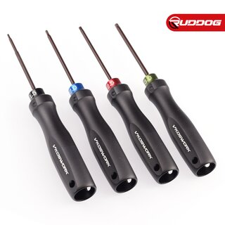 Koswork Hex Wrench Set 1.5mm, 2.0mm, 2.5mm & 3.0mm (w/75mm Tip) (Alum. Tri Handle)