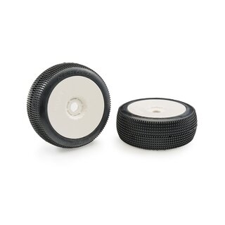 Matrix Nebula Clay Soft 1:8 Buggy Tires Pre-glued (White Wheels | 2pcs)