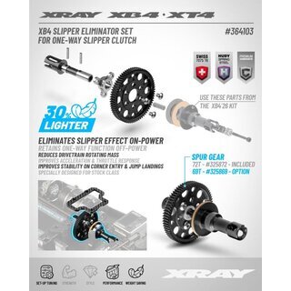 XB4 SLIPPER ELIMINATOR SET FOR ONE-WAY SLIPPER CLUTCH XRAY