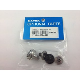 Sanwa 107A54122A Getriebe SET  HVS-ZV ( Reinforced stainless B,C Getriebe )