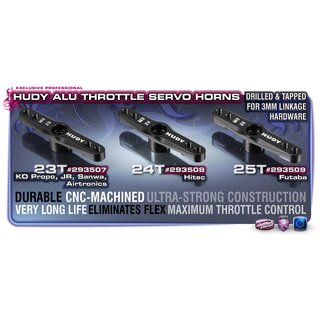 ALU THROTTLE SERVO HORN - HITEC - 2-HOLE - 24T