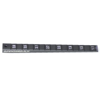 Arrowmax 220023G Setting Gauge 1-4MM (0.1MM) For 1/32 Mini 4WD (Gray)