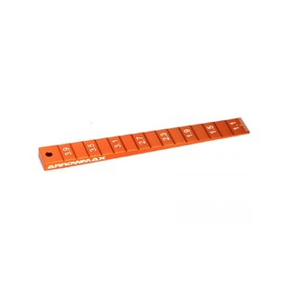 Arrowmax 220023O Setting Gauge 1-4MM (0.1MM) For 1/32 Mini 4WD (Orange)